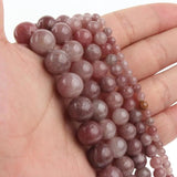Natural Stone Strawberry Quartz Bead Loose Spacer Beads 15-Inch