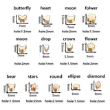 30pcs Mixed Heart Brass Spacer Beads for DIY Jewelry Making