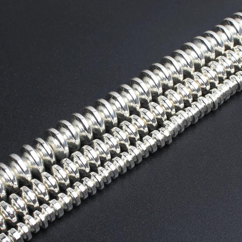 Silver Plated Hematite Beads 180pcs Spacer Beads DIY Jewelry