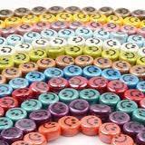 10mm Smiley Ceramic Beads Multicolor Round Flat DIY Jewelry Making