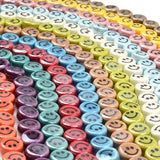 10mm Smiley Ceramic Beads Multicolor Round Flat DIY Jewelry Making