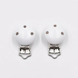 5Pcs Round Wood Pacifier Clip Teething Bead DIY Chain Accessories