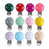 5Pcs Round Wood Pacifier Clip Teething Bead DIY Chain Accessories