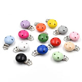 5Pcs Round Wood Pacifier Clip Teething Bead DIY Chain Accessories