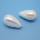 White Shell Pearl Water Drop Beads - 2pcs, Jewelry Making Supplies