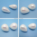 White Shell Pearl Water Drop Beads - 2pcs, Jewelry Making Supplies