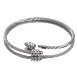 2pcs Spiral Stainless Steel Adjustable Pendant Charms DIY Bracelet Accessories
