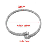 2pcs Spiral Stainless Steel Adjustable Pendant Charms DIY Bracelet Accessories