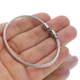 2pcs Spiral Stainless Steel Adjustable Pendant Charms DIY Bracelet Accessories