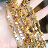 115pcs Natural Hematite Star Plate Beads 4/6/8/10mm DIY Jewelry Making