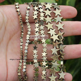 115pcs Natural Hematite Star Plate Beads 4/6/8/10mm DIY Jewelry Making