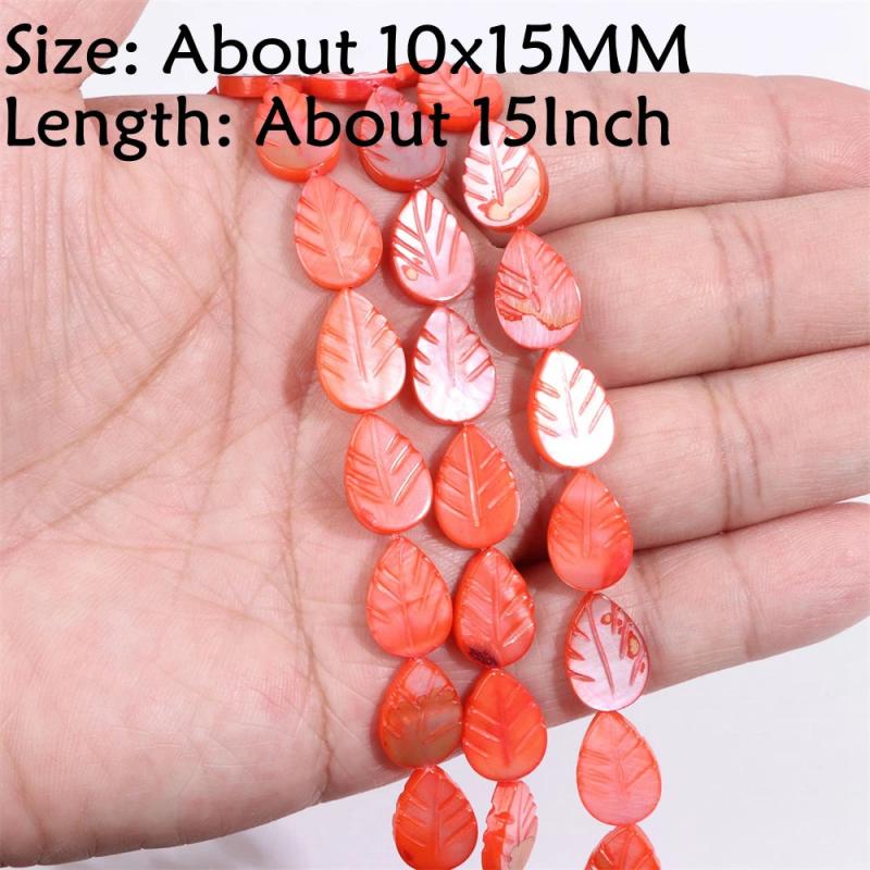 Natural Glitter Shell Beads Red Mother of Pearl for Jewelry Making