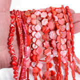 Natural Glitter Shell Beads Red Mother of Pearl for Jewelry Making