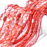 Natural Glitter Shell Beads Red Mother of Pearl for Jewelry Making