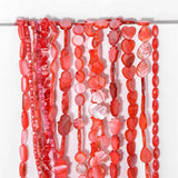 Natural Glitter Shell Beads Red Mother of Pearl for Jewelry Making