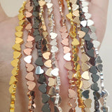 Heart Shape Hematite Beads Natural Stone Love Charms DIY Bracelet Necklace 15''
