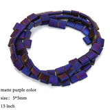 5*5mm Double Hole Hematite Beads Natural Stone Spacer Bracelet Accessories