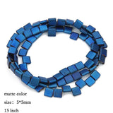 5*5mm Double Hole Hematite Beads Natural Stone Spacer Bracelet Accessories