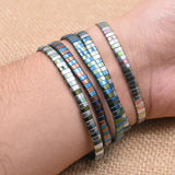 5*5mm Double Hole Hematite Beads Natural Stone Spacer Bracelet Accessories