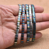 5*5mm Double Hole Hematite Beads Natural Stone Spacer Bracelet Accessories