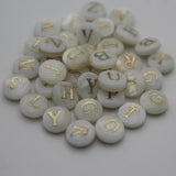 Mother Of Pearl Shell Grain Bead Letter Charms Pendant Jewelry Making