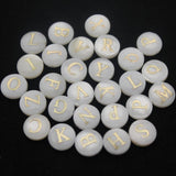 Mother Of Pearl Shell Grain Bead Letter Charms Pendant Jewelry Making