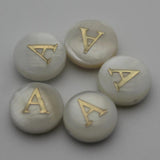 Mother Of Pearl Shell Grain Bead Letter Charms Pendant Jewelry Making