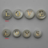 Mother Of Pearl Shell Grain Bead Letter Charms Pendant Jewelry Making