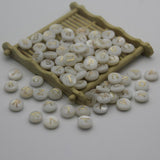 Mother Of Pearl Shell Grain Bead Letter Charms Pendant Jewelry Making