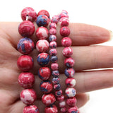 Rose Red Colorful Rain Jaspers Stone Beads 4-12mm 15''