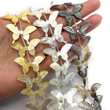 Mother of Pearl Loose Beads Butterfly Yellow for DIY Jewelry Making