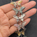 Mother of Pearl Loose Beads Butterfly Yellow for DIY Jewelry Making