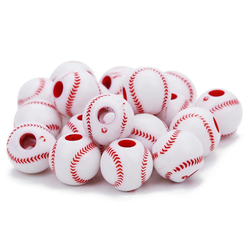 Acrylic Sport Ball Beads DIY Bracelet Making Football Basketball Baseball Beads
