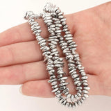 Silver Hematite Stone Flat Round Spacer Beads for Jewelry Making
