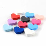 10pcs Heart-Shaped Wood Beads for DIY Jewelry Making