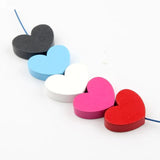 10pcs Heart-Shaped Wood Beads for DIY Jewelry Making