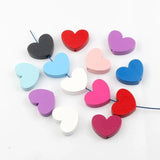 10pcs Heart-Shaped Wood Beads for DIY Jewelry Making