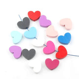 10pcs Heart-Shaped Wood Beads for DIY Jewelry Making