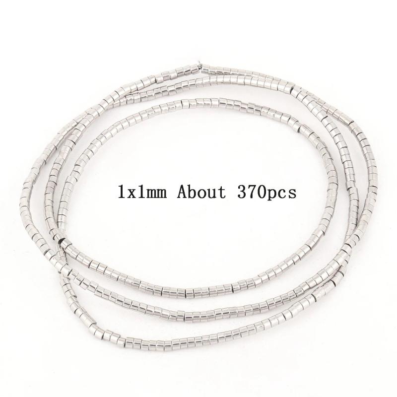 Silver Hematite Stone Spacer Beads for Jewelry Making