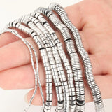 Silver Hematite Stone Spacer Beads for Jewelry Making