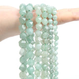 Green Faceted Aventurine Stone Beads for Jewelry Making DIY