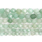 Green Faceted Aventurine Stone Beads for Jewelry Making DIY