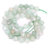 Green Faceted Aventurine Stone Beads for Jewelry Making DIY