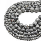 Faceted Grey Map Stone Loose Beads for Jewelry Making DIY Bracelet Accessories