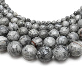 Faceted Grey Map Stone Loose Beads for Jewelry Making DIY Bracelet Accessories