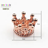 7*9mm CZ Crown Beads for DIY Jewelry Making, Copper Spacer Beads 5pcs