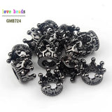 7*9mm CZ Crown Beads for DIY Jewelry Making, Copper Spacer Beads 5pcs