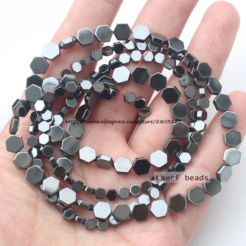 Shining Hematite Hexagonal Plate Beads 15inch