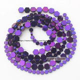 Shining Hematite Hexagonal Plate Beads 15inch