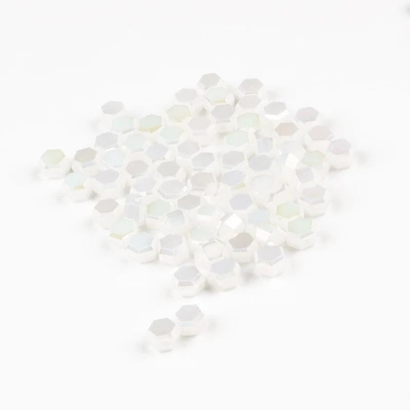 Hexagonal Double-sided Glass Beads 28 Colors Loose Spacer Beads